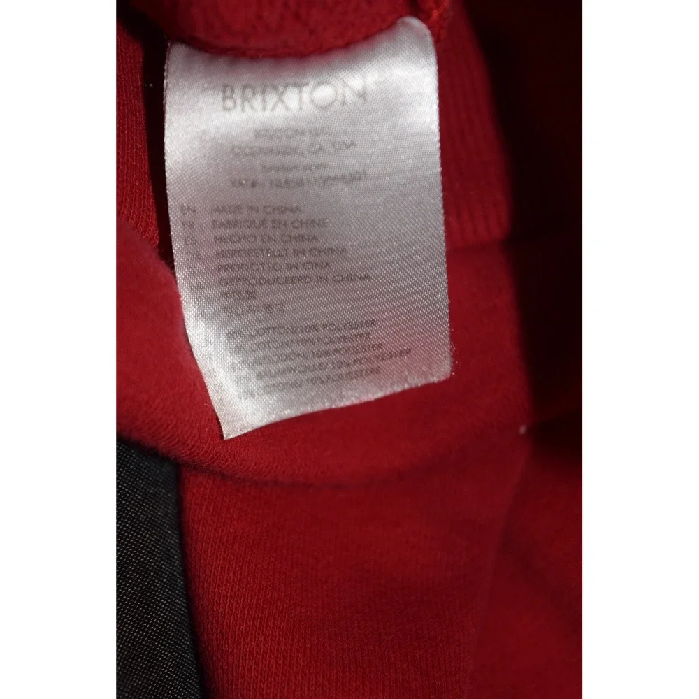 Brixton Men's Red Hoodie Pullover Sweatshirt Size M Embroidered‎ Logo